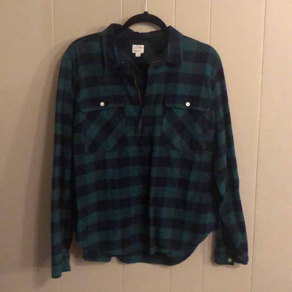 J. Crew Flannel Quarter Zip